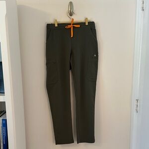 Women's Moss Green Pants with Orange Drawstring